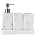 YMXYJM Bathroom Accessories Set, 4 Pcs Bathroom Accessory Set, Soap Dispenser, Toothbrush Holder, Qtip Holder Set, Bathroom Sets Complete, Bathroom Sink Set for Modern Home Decor, White - style: White
