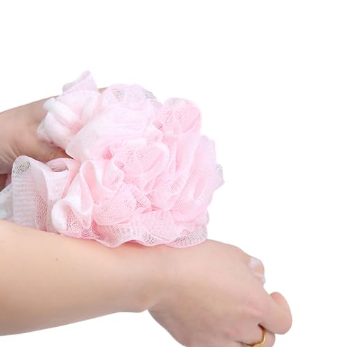 SEVENHEAD Bath Sponge Shower Loofahs,Pink, 50g/Piece, Mesh Pouf Bath Scrunchies Body Wash Puff(Set of 4) - style: Pink