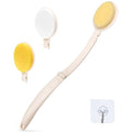 LFJ 19" Long Handle Shower Sponge Brush Set, 3 in 1 Body Brush, Bath Sponge and Lotion Applicator Improved Skin Health, Suitable for Men and Women (White Brush-1P) - size: 1P