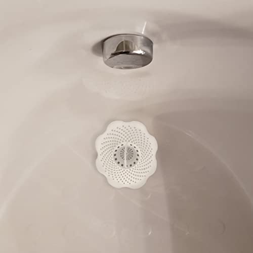 Danco Bathtub Drain Hair Catcher with in-Drain Basket and Strainer Pegs, fits 1.25″ Tub Drains, White, 3-Pack, (10876) - size: 3-Pack On-Drain