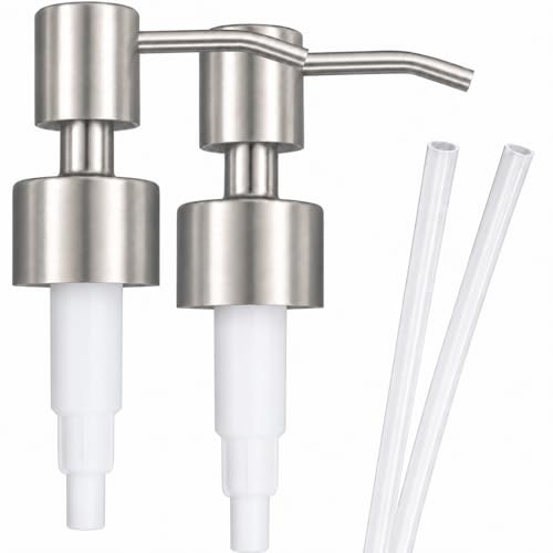 Stainless Steel Soap and Lotion Dispenser Pumps, Replacement for Your Bottles (Brushed Nickel, 2 Pack) - color: Brushed Nickel, size: 2 Pack