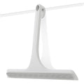 2-in-1 Silicone Shower Squeegee with Hook,Dual-Sided Design with Scraper & Scrub Surface,Streak-Free Bathroom Squeegee for Glass Doors,Mirrors,Windows,Car Windshields (White) - color: White