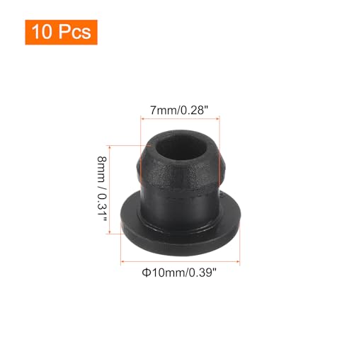 MECCANIXITY Silicone Snap in Locking Hole Plugs,Rubber Panel Seal Cover Flush Type Panel Round for Kitchen Rubber Bulkheads Waterproof Sealing Plugs 7mm/0.3 Inch Diameter Black,Pack of 10 - size: 7mm
