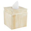 Rustic Luxe Beige Square Resin Tissue Box Cover - style: Square Tissue Box