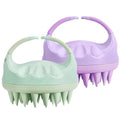 HEETA Scalp Massager with Soft Silicone Bristles for Hair Growth, Dandruff Removal, and Scalp Relaxation - Shampoo Brush for Wet or Dry Hair (Green & Purple) - color: Green & Purple