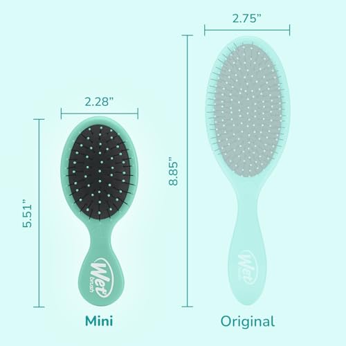 Wet Brush Squirt Detangling Brush, Amazon Exclusive Aqua, Mini Detangler, No Tangle Ultra-Soft IntelliFlex Bristles, Wet & Dry Styling Hairbrush for Women & Men, All Hair Types - color: Amazon Aqua, size: 1 Count (Pack of 1)