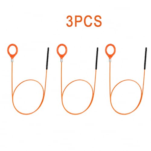 3pcs Extra Long 32.09 Inch Stainless Steel Drain Clog Remover Hook with Nylon Coating - Hair Removal Tool for Bathroom Sinks, Bathtubs, Shower Drains, Floor & Kitchen Drains