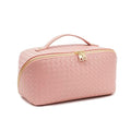 Travel Makeup Bag – Large Cosmetic Organizer with Waterproof PU Leather, Smooth Double Zipper & Tear-Resistant Lining, Toiletry Pouch for Women (Pink) - color: 03-Pink