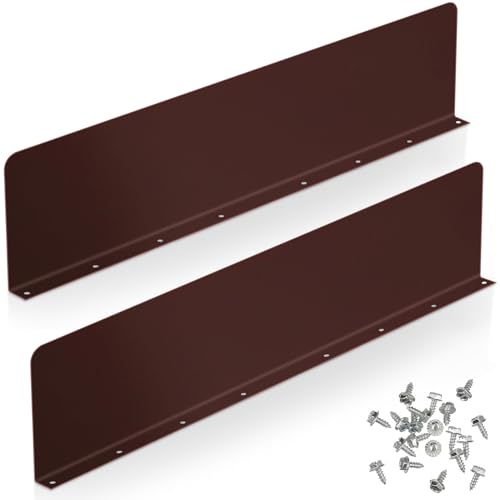 2 Pcs Gutter Valley Splash Guards Downspout Diverter Roof Rain Diverter Roofing Gutter Guards with 20 Pcs Matching Gutter Screws Rain Gutter Guards for Corner House, Brown (Straight Style) - style: Straight Style