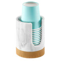 Luxspire Bathroom Cup Dispenser, 3oz Dixie Cup Dispenser, Marble Resin Dixie Cup Holder, Disposable Paper Cup Holder for Bathroom, Cotton Pad Holder, Guest Bathroom Essentials, Marble White - color: Gravel White, size: 3oz
