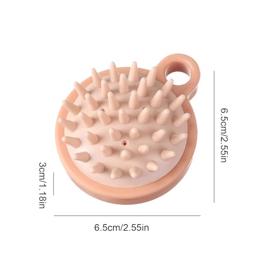 Generic Scalp Massager - Silicone Bristles Shampoo Brush | Head Scrubber for Men, Women & Kids - color: Pink