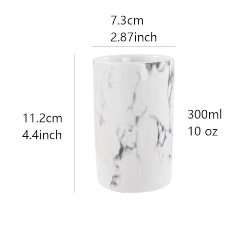 Creative ceramic cup office breakfast milk cup home hotel water cup marble mouthwash cup. (Stone pattern & White) - color: Stone pattern & White