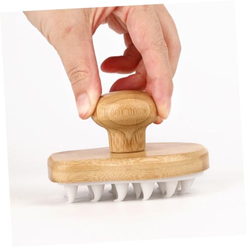 Outanaya Bamboo Wooden Scalp Massager Brush Hair Wash Scrubber for Deep Cleaning Exfoliating Scalp Care Suitable for Daily Use and Dandruff Removal