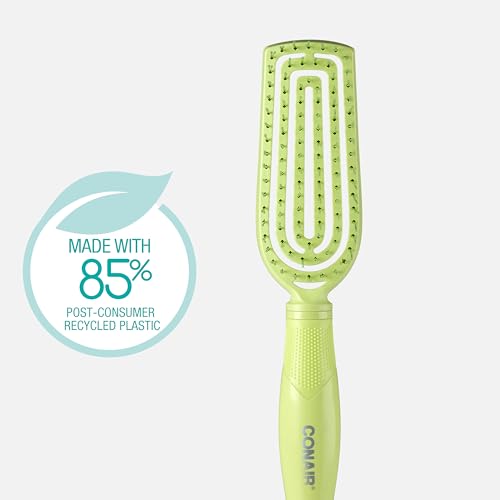 Conair Scalp Care Detangling hairbrush - Curly Hair Brush - Scalp Massager - hairbrushes for women & men - detangler for all lengths - can use wet or dry - Slim - color: Green, size: 1 Count (Pack of 1)