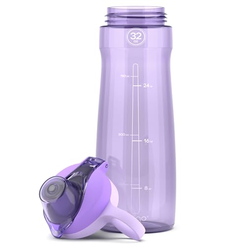 Pogo 32oz Plastic Water Bottle with Chug Lid and Carry Handle, Reusable, BPA Free, Dishwasher Safe, Perfect for Travel, School, Outdoors, and Gym, Lilac - color: Lilac, size: 32 Ounces