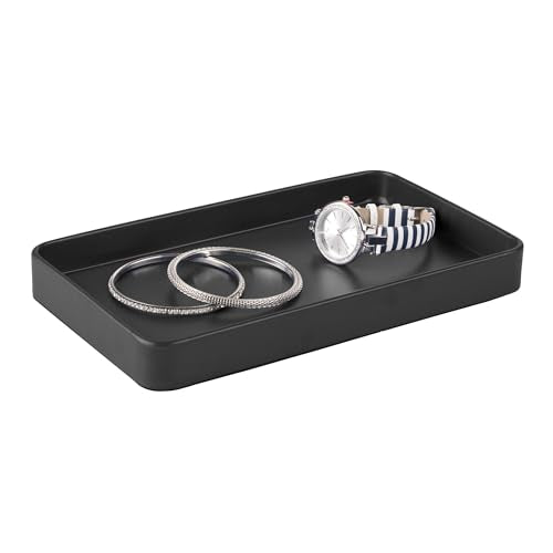 iDesign Steel Vanity Tray for Bathroom Organization and Storage - Matte Black - color: Matte Black, style: Pack of 1