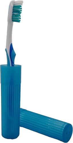 American Comb Toothbrush Holder - Blue, Made in USA, with Ventilation Holes, for Toothbrush Covers, Toothbrush Holder, Toothbrush Soft, Durable Design, Hygienic Bathroom Accessory - color: Blue