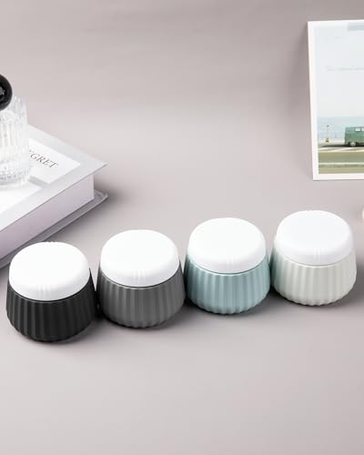 Mrsdry Travel Containers for Toiletries 4 Pack, TSA Approved Travel Size Toiletries, Travel Size Containers, With Clear Bag Leak Proof Silicone Jars, Travel Essentials Creams Jars Carrying Small Items - color: Black Gray, size: 3 oz