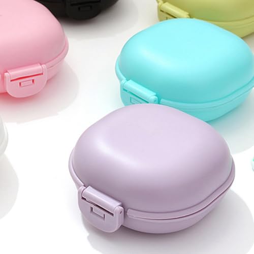 Cabilock 5pcs Travel Soap Bar Box Set with Lid, Portable Plastic Soap Case Container for Bathroom, Camping, Gym Toiletries Storage Random Color