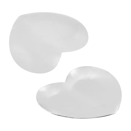 Dnyta 2Pcs Stainless Steel Decorative Tray, Decor Jewelry Dish, Bathroom Decor Makeup Serving Trays for Dresser, Cosmetics Home Decor for Keys Watch Wallet Trinket- Small (Heart shape, Silver) - style: Heart-shaped silver style (2pcs)