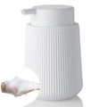 YAUKPH Striped Foaming Hand Soap Dispenser with Leak-Proof Pump for Bathroom and Kitchen Countertop 11oz White - color: White, size: Foaming Dispenser