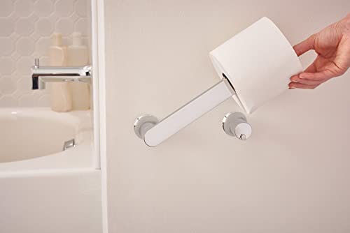 Moen Genta LX Modern Wall Mount Pivoting Toilet Paper Holder for Bathroom, Chrome, BH3808CH - color: Chrome