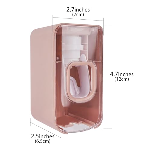 2 Slot Toothbrush Holder and Toothpaste Dispenser Wall Mounted, Automatic Toothpaste Squeezer, 2 in 1 Tooth Brush Toothpaste Organizer for Shower (Pink 2Pack) - color: Pink 2pack, size: 2