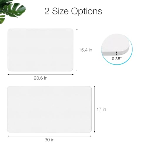 Large Diatomite Stone Bath Mat, Premium Non-Slip Natural Diatomaceous Earth Bathtub Quick Drying Mats for Bathroom Floor (30" x 17" White) - color: White, size: 30" x 17"