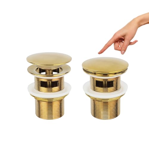 Brushed Gold Freestanding Bathtub Drain Stopper, Compatible with Freestanding Bathtub Drain Rough-in Kit - color: Brushed Gold