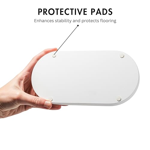 Yew Design - Matte White Round Soap Dispenser Tray, 8” Soap and Lotion Bottle Tray Organizer Plate for Bathrooms, Kitchens, Countertops - Holds 2 Soap Dispensers - color: Matte White, size: Soap Tray Round