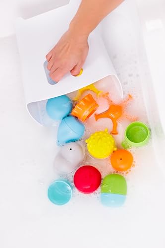 Ubbi Baby Bath Time Essential Gift Set, Includes Drying Bin and 11 Bath Toys, Dishwasher Safe, White - color: Classic Gray Gift Set, size: One Size