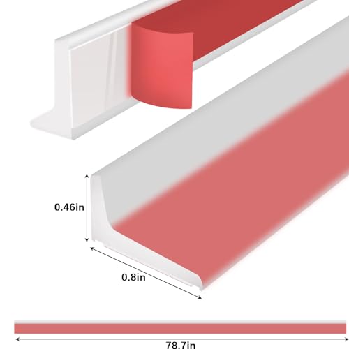 78Inch Shower Door Water Guard, Silicone Shower Threshold Water Dam, Glass Shower Door Seal Strip, Waterproof Bathroom Bottom Seal for Dry Wet Separation, Sink Barrier - style: 78inch