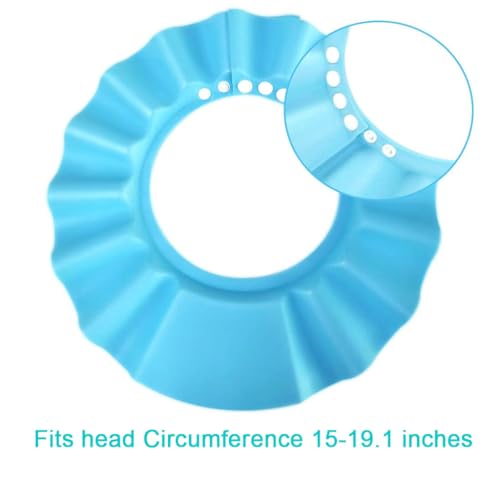 Safe Shampoo Shower Bathing Protection Bath Cap Soft Adjustable Visor Hat for Toddler, Baby, Kids, Children … (Blue) - color: Blue