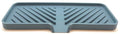Silicone Soap Dish Tray and Sponge Holder with Drain Chute and Feet | 3-Way Sloped Design | Bathroom and Kitchen Sink Organizer Caddy (Smoky Blue, 10"x4", 7.8 Ounces) - color: Smoky Blue, size: 10"x4"