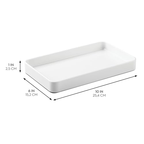 iDesign Steel Vanity Tray for Bathroom Organization and Storage - Set of 2 - White - color: White, style: Pack of 2