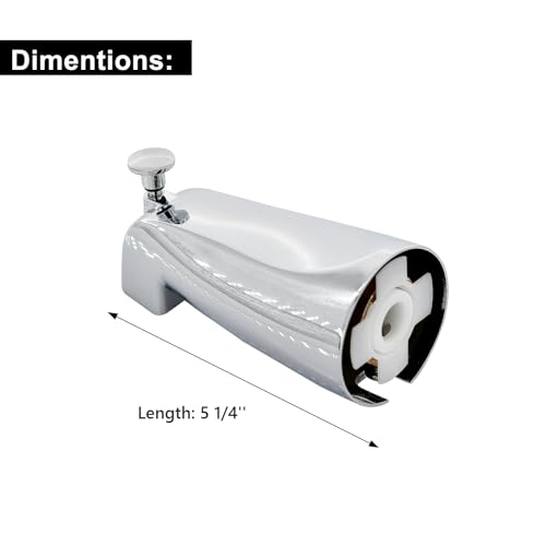 Slip Fit Tub Spout with Pull-Up Diverter for 1/2 inch Copper Tube, Chrome - color: Polished Chrome