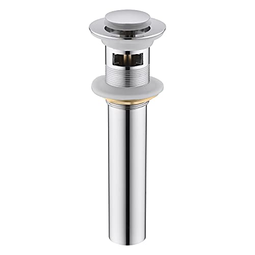 CREA Bathroom Sink Drain Chrome, Sink Stopper Pop Up Drain for Bathroom Vanity Kitchen Sink with Overflow - color: Chrome