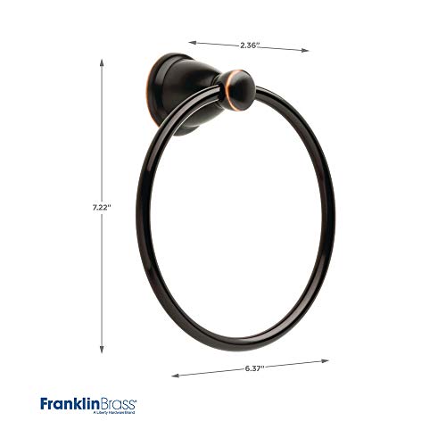Franklin Brass 3-Piece Oil Rubbed Bronze Bathroom Set Towel Rack, Ring, Toilet Paper Holder| Kinla Bath Accessories - color: Oil Rubbed Bronze, style: 3-Piece Bath Accessory Set