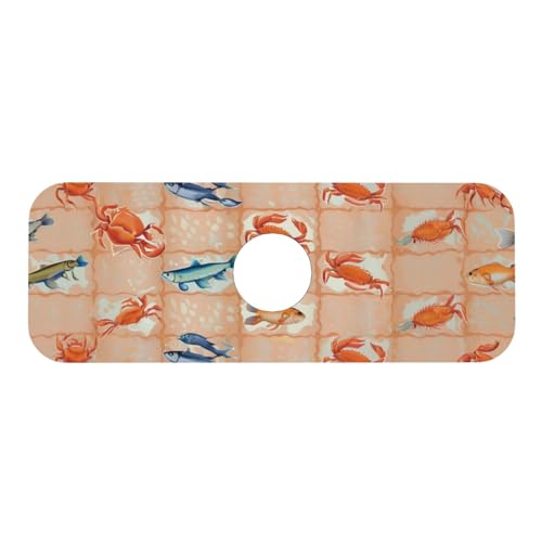 On The Cape Coastal Summer Kitchen sink faucet pad, strong water absorption, anti slip, easy to clean, very suitable for splash and drip prevention, suitable for kitchens and bathrooms - color: On The Cape Coastal Summer