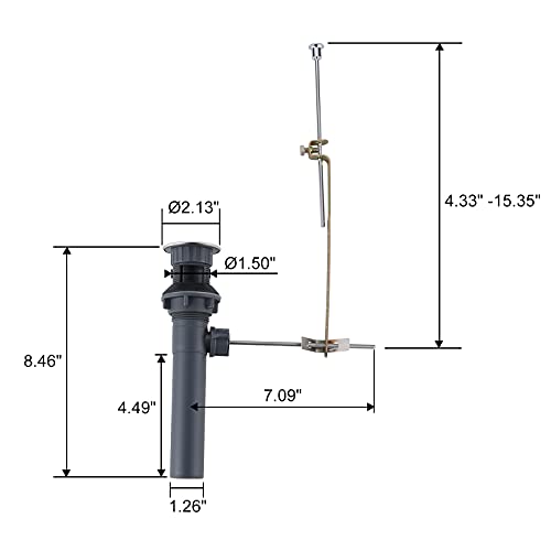 Bathroom Sink Drain with Lift Rod, ARCORA Sink Drain with Overflow, Chrome Drain Stopper for Vessel Sink - color: Chrome-1 Pack, style: Lift Rod With Overflow