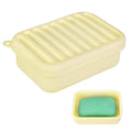 Silicone Travel Soap Case, Leak-Proof Soap Container with Drain Pad | Silicone Soap Holder, Travel Soap Case, Leak-Proof Soap Box, Removable Drain Tray, Portable Soap Container, Gym & Camping Use - color: Cream Yellow