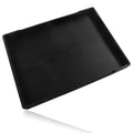Small Bathroom Vanity Tray, 8.5 inch x 6.3 inch, Black | Soap and Sponge Holder, Rectangular Serving Tray, For Candle, Lotion Bottles, Scrubber - color: Black, size: 8" x 6" x 0.7"