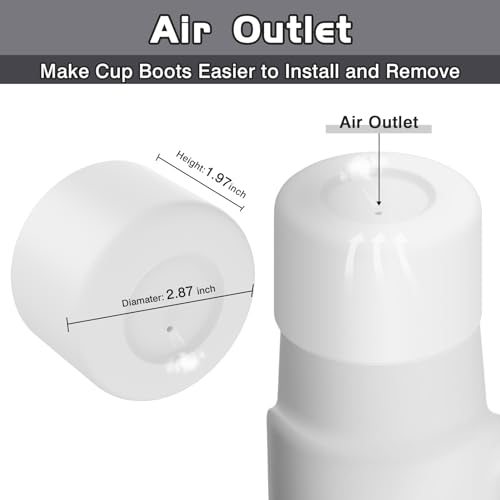 WUQID Silicone Boot Sleeve Compatible with Hydro Flask Travel Tumbler with Handle 32oz&40oz and 12-24oz Hydroflask Bottle & Stanley 20 30 40oz Tumbler, Fit 2.83-2.95in Bottom, Anti-Slip Bottle Cover - color: Transparent