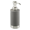 iDesign Hand Soap Dispenser, Gray/Brushed Nickel | Refillable, For Bathroom or Kitchen, Pump Bottle - color: Matte Gray/Brushed