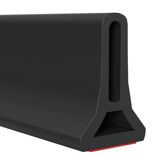 Hi-Na 3ft/5ft/6ft/8ft10ft Collapsible Shower Threshold Water Dam Water Barrier for Shower and Water Stopper Keeps Water Inside Water Threshold for Wet and Dry Separation (10ft) - color: Black, style: 10ft