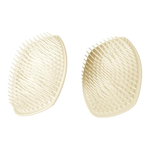 Scalp Massage Brush for Hair Growth - 2 Pack Detangler Hair Brush with Firm Bristles for Wet Dry Hair - Shampoo Brush Scalp Massager for Shower - Exfoliating Scalp Scrubber (Beige, 4×3 in) - color: Beige