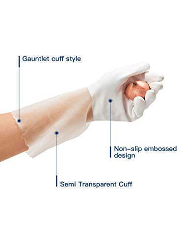 LANON 3 Pairs wahoo Skin-Friendly Cleaning Gloves, Unlined Dishwashing Kitchen Gloves, Reusable, Non-Slip, Brilliant White, Large - color: Brilliant White (Pack of 3), size: Large (Pack of 3)