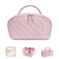 honitty Makeup Bag, Quilted Makeup Bag, Puffy Travel Make up Bags, Cosmetic Organizer Bag, Waterproof Toiletry Bag for Women - color: Pink