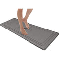MICRODRY Quick Drying Memory Foam Framed Bath Mat with GripTex Skid-Resistant Base, Runner - 24x58, Dark Grey - color: Dark Grey, size: 24" x 58"