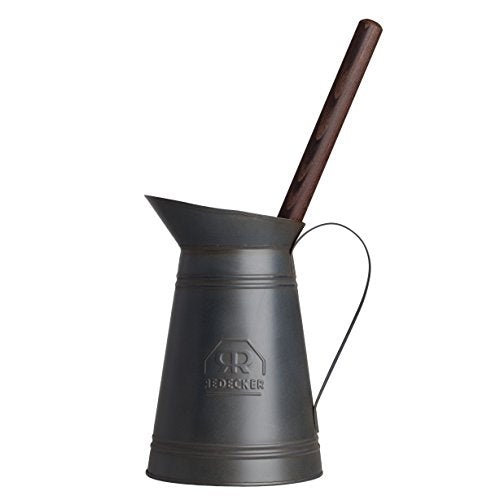 REDECKER Nylon Toilet Brush with Dark Coated Metal Holder, Oiled Thermowood Handle, Replaceable Head, Vintage Design, Made in Germany - color: Nylon Brush With Dark Coated Metal Holder
